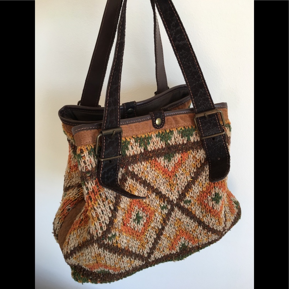 Bonfanti wool and leather purse 👜